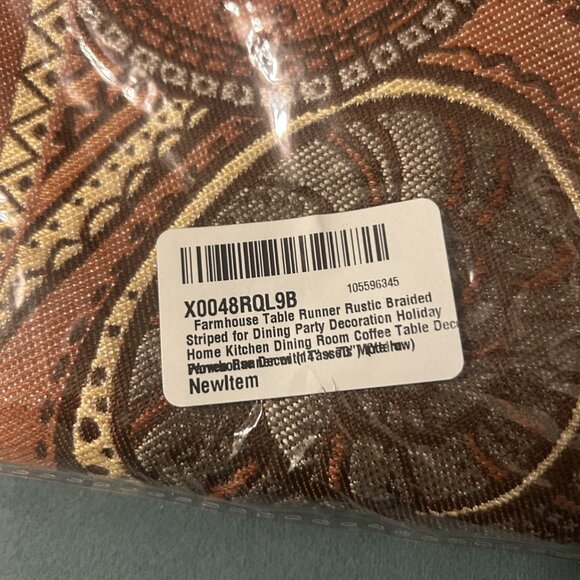 14" x 11" Package Farmhouse Table Runner Braided Tassels Dining Party Tablecloth - Picture 4 of 5